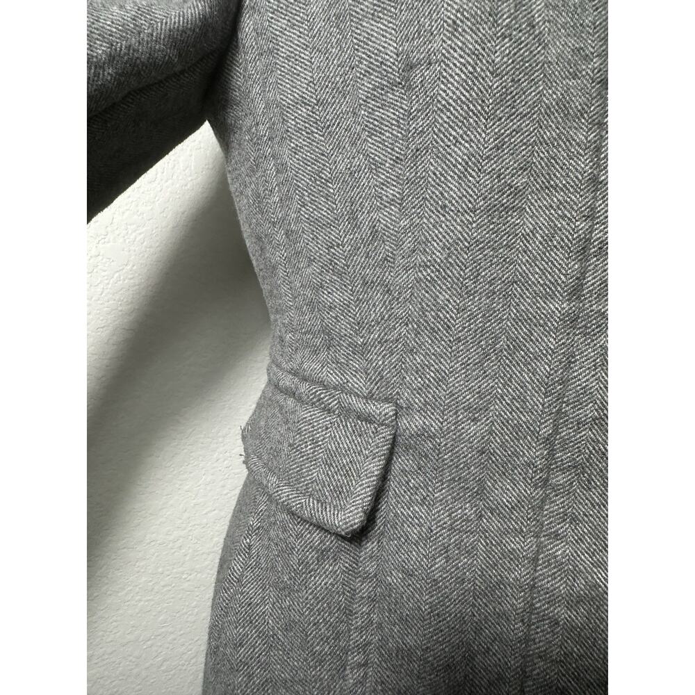 Calvin Klein Women’s XXS Gray Herringbone Wool Blend Coat Zip Snap Mid Length - Picture 16 of 16